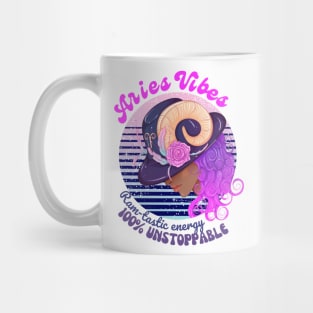 Funny Aries Zodiac Sign - Aries Vibes, Ramstastic Energy, 100% Unstoppable Mug